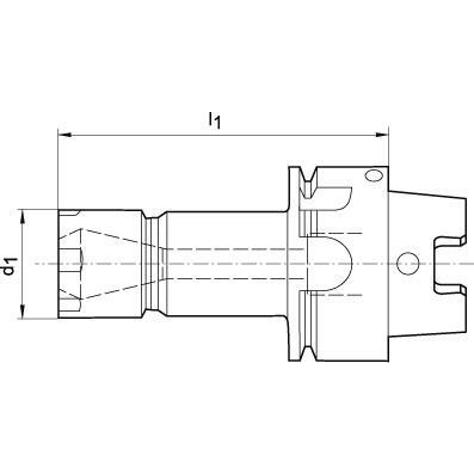 FORTIS Mini Spannzangenfutter ER DIN 69893A HSK-A 63 - 22x160mm